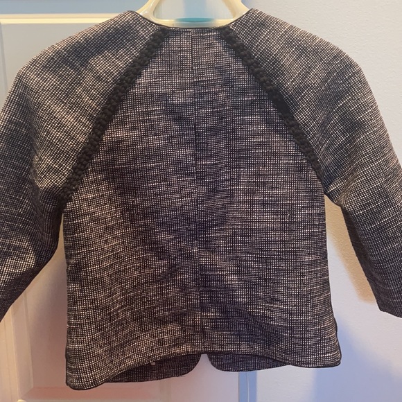 J. Crew 0P short navy tweed jacket. Zip front. Excellent condition. - Picture 4 of 4